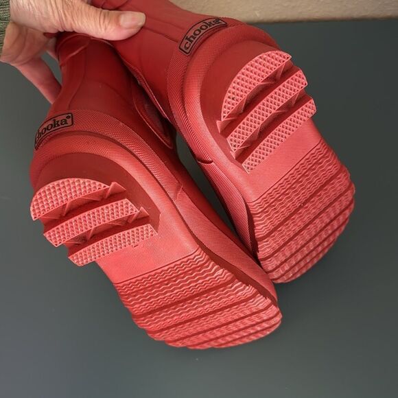 CHOOKA Chelsea Fur Lined Rain Boot Red *NEW* - Picture 7 of 8